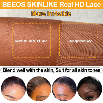 BEEOS body wave eighteen inch hair extension demonstrating deep parting versatility