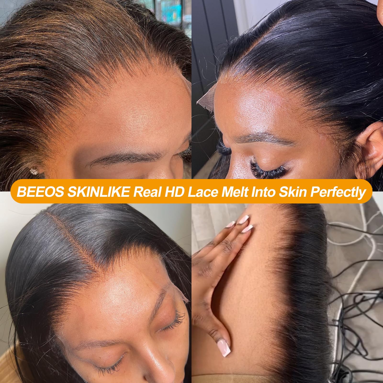 BEEOS virgin human hair closure back view highlighting premium cuticle alignment and wavy pattern
