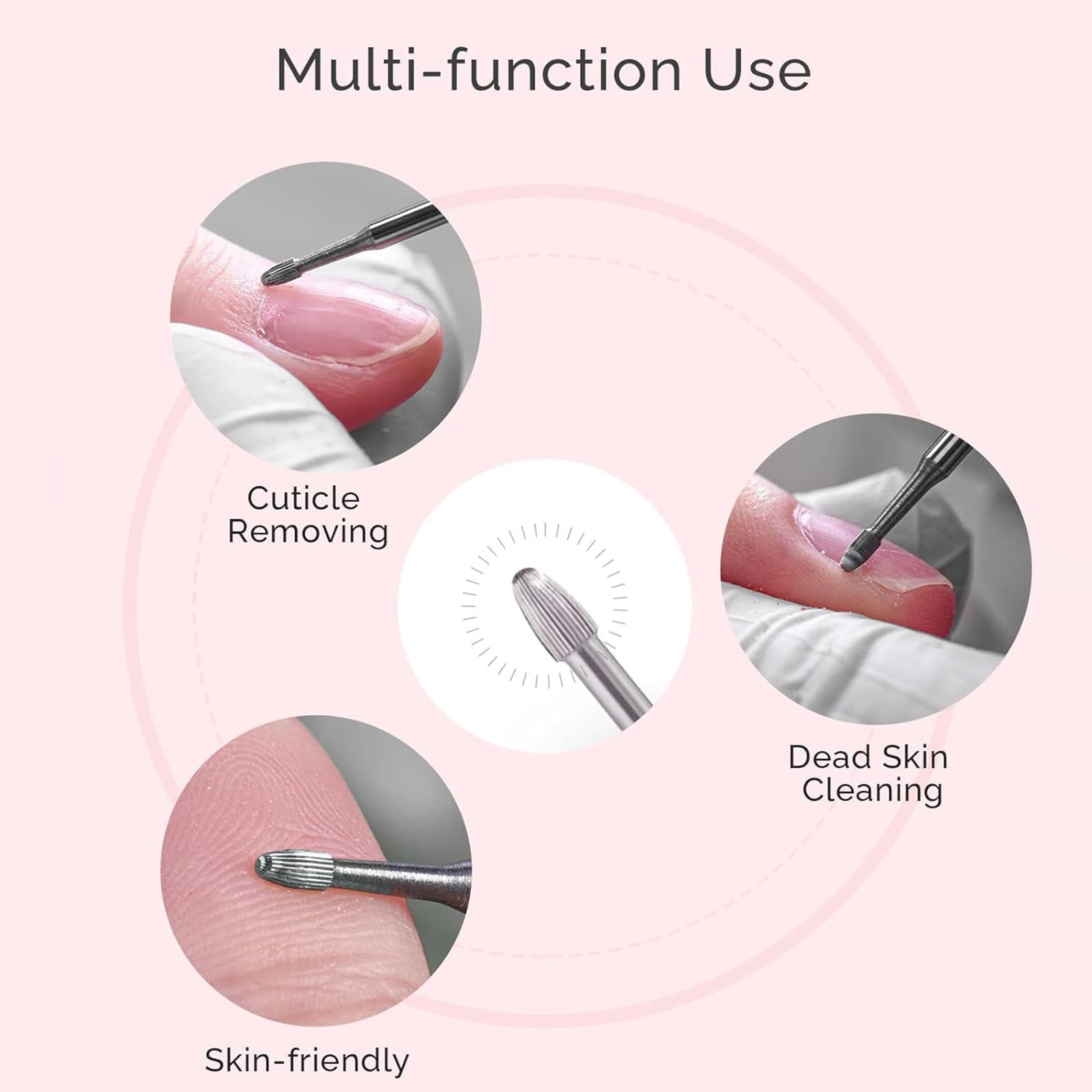 Top down view of MelodySusie carbide nail bit for dead skin removal