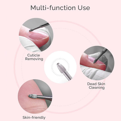 Top down view of MelodySusie carbide nail bit for dead skin removal