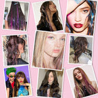 Model wearing D-DIVINE colorful glitter hair tinsel blended into a braided hairstyle.
