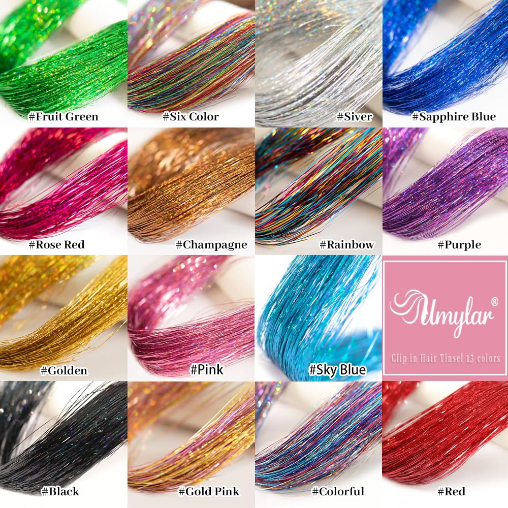Packaging of D-DIVINE twelve pieces colorful glitter hair accessories for women and girls.