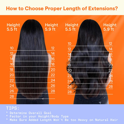 Back view showing how seamlessly the Full Shine black extensions blend with natural hair.