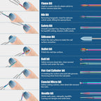 Close up view of Depvko diamond and ceramic nail drill bits