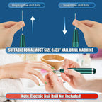 Rainbow finish diamond bits from the Depvko nail drill kit