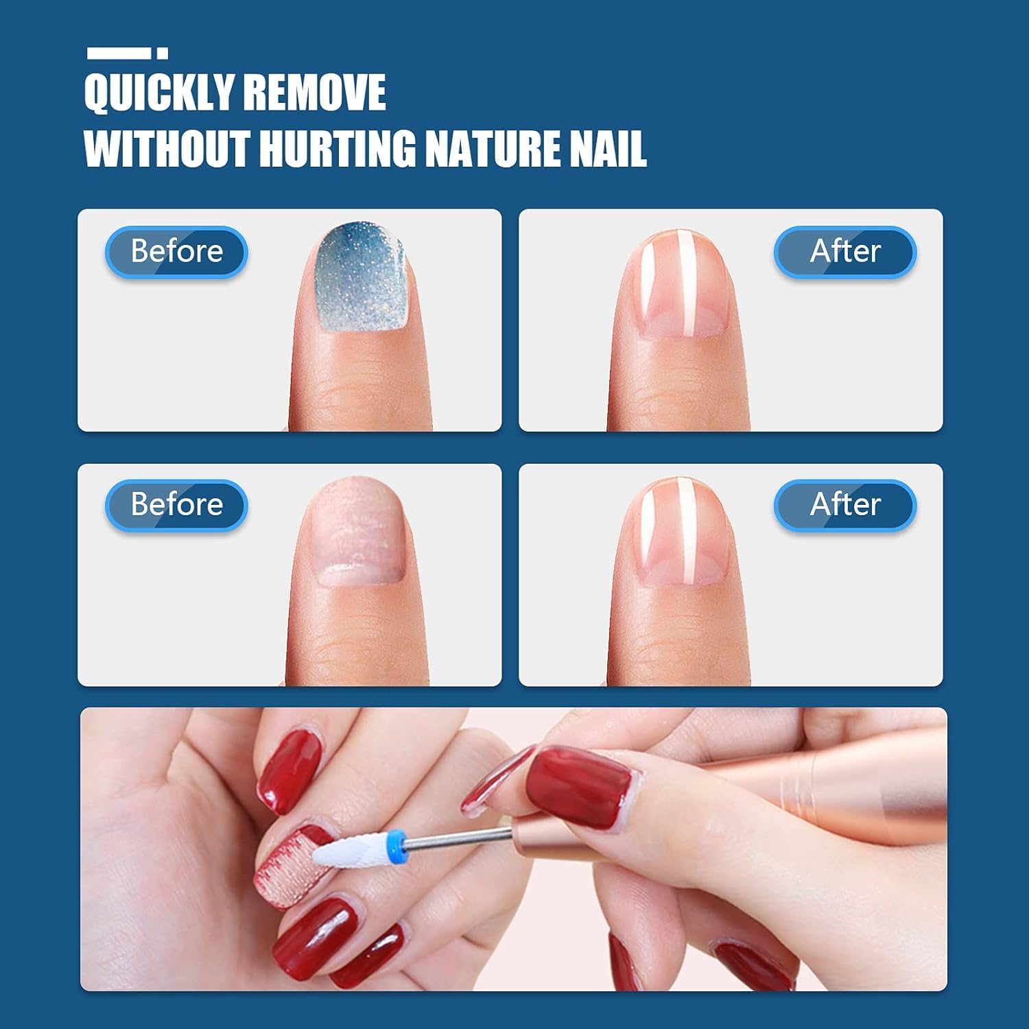 Ceramic nail bits for acrylic and gel polish removal