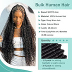 Side profile of goddess box braids created with premium deep wave bulk hair extensions.