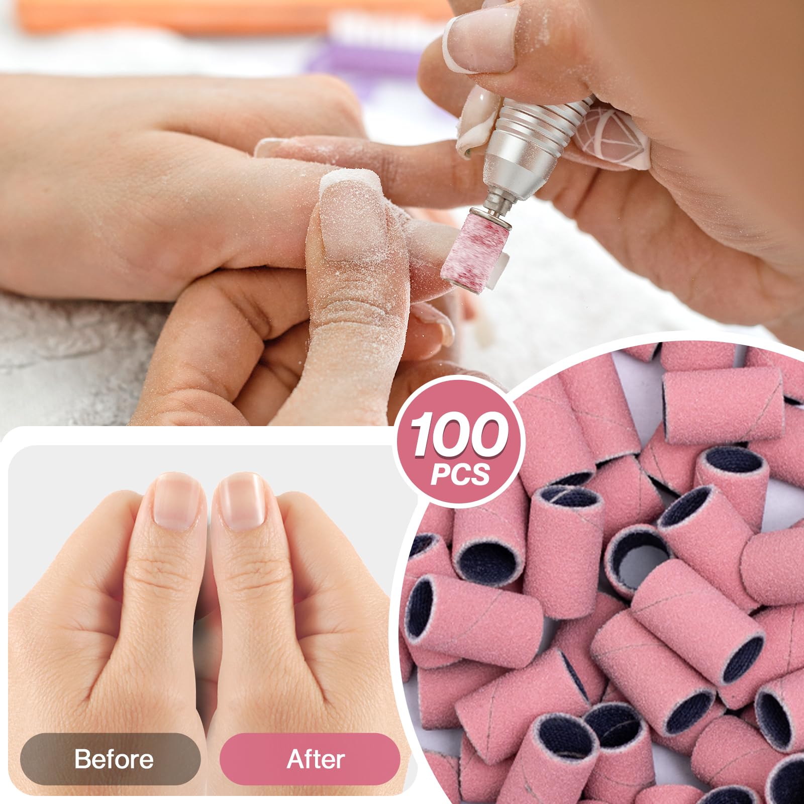 Professional nail drill accessories MelodySusie 180 grit bands