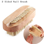 Ergonomic wooden handle design of the natural bamboo hand cleaning brush pack