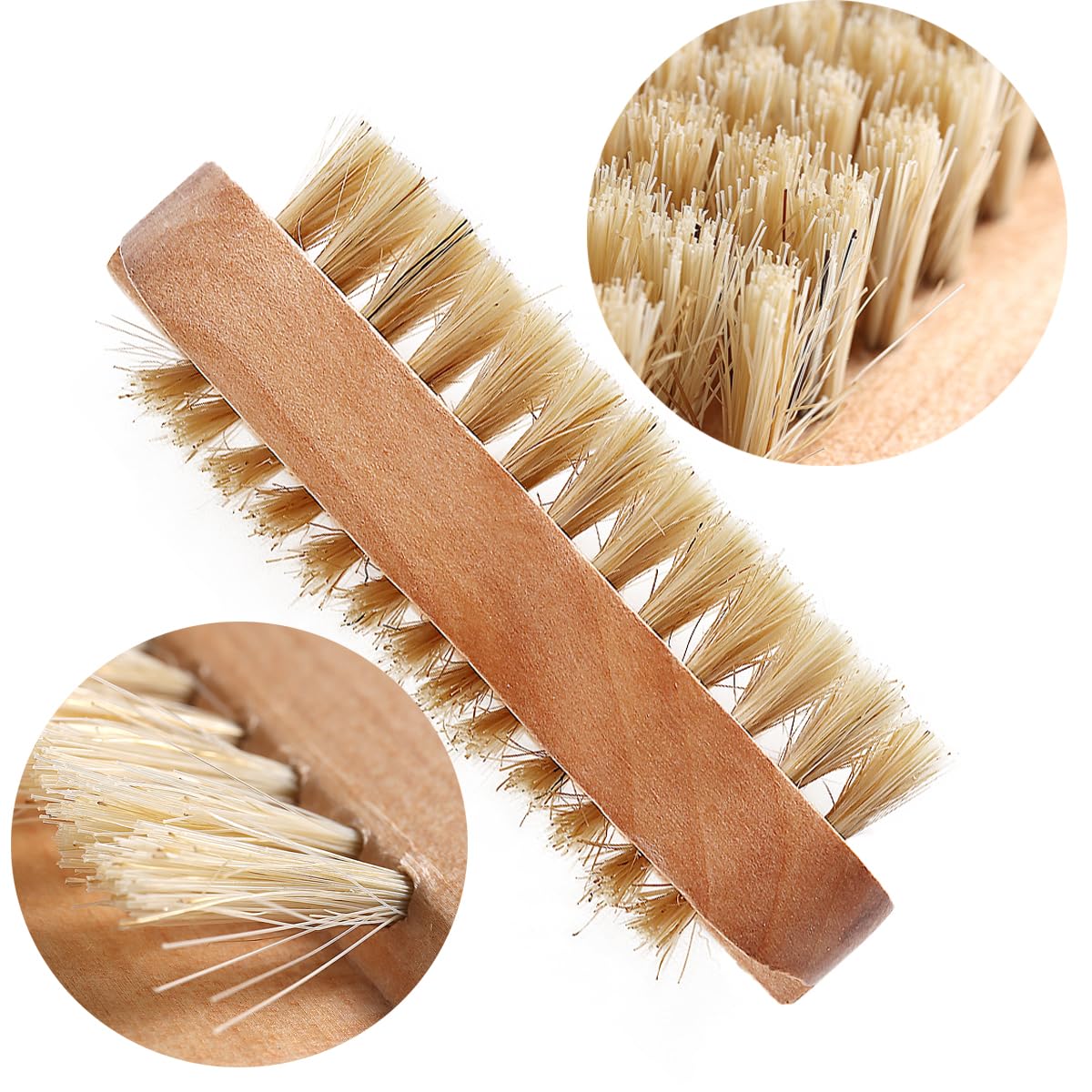 Fcozpjk nail cleaning brush being used to clear dirt from under fingernails gently