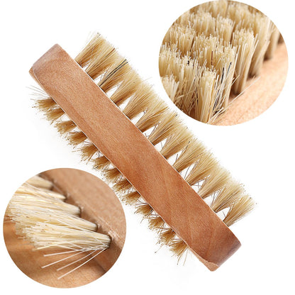 Fcozpjk nail cleaning brush being used to clear dirt from under fingernails gently