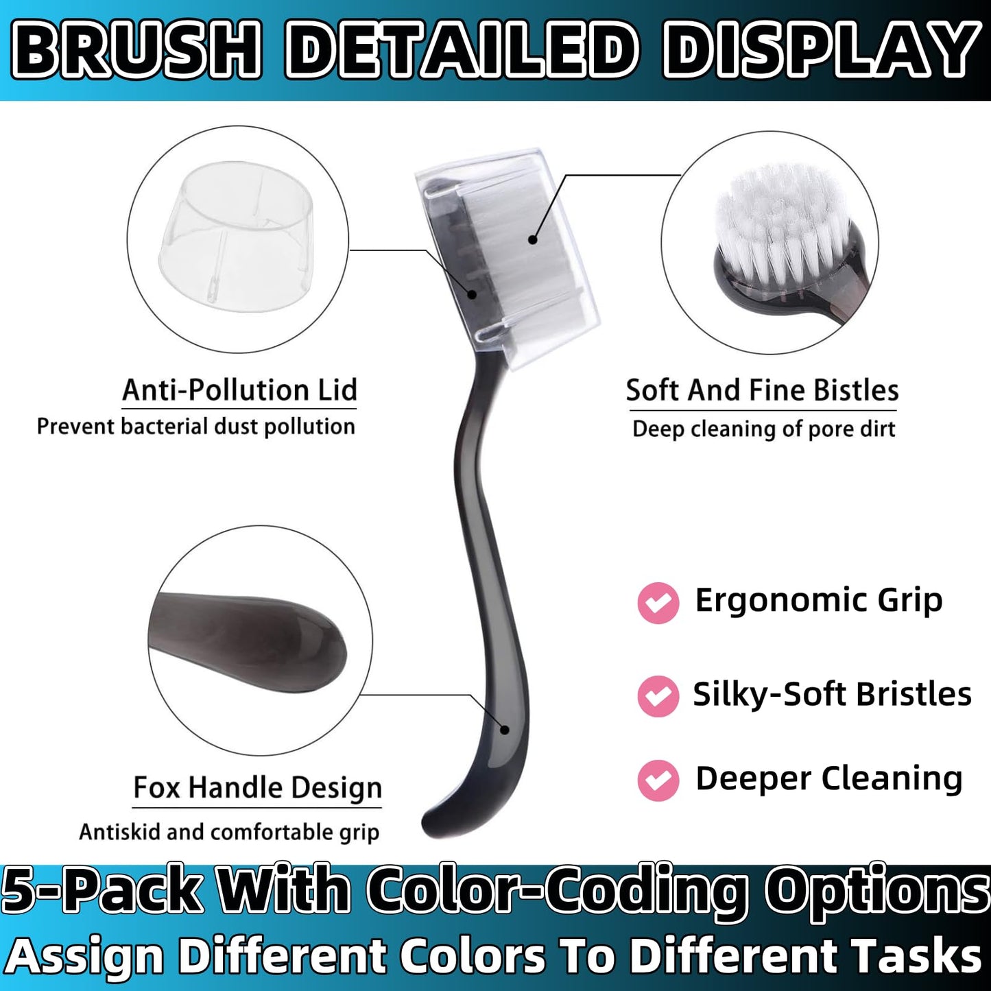 Zijipjy nail brush ergonomic handle grip detail