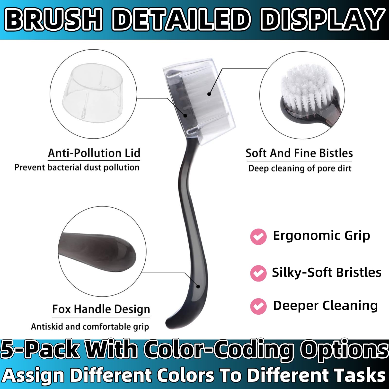 Zijipjy nail brush ergonomic handle grip detail