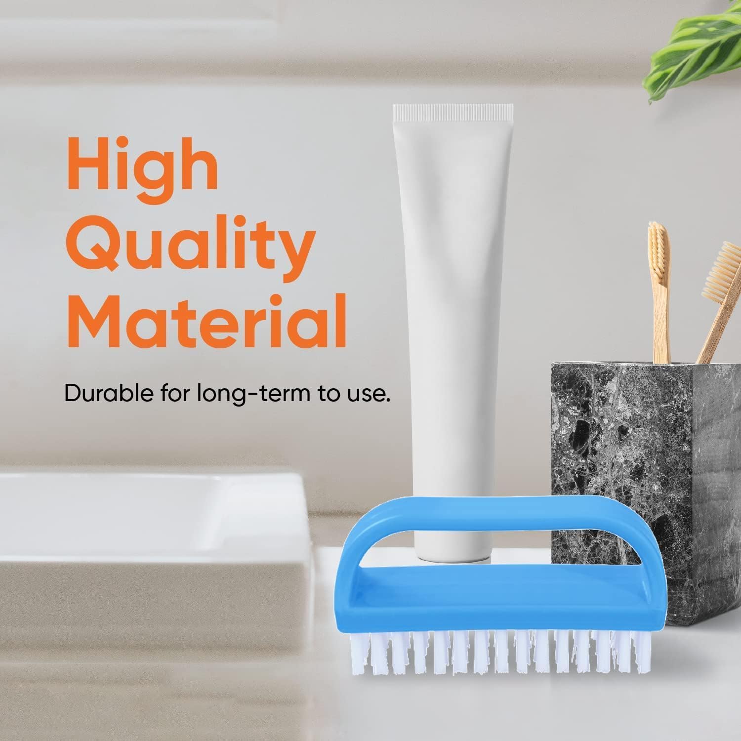 Three pack of Superio fingernail and toe cleaning brushes angled view