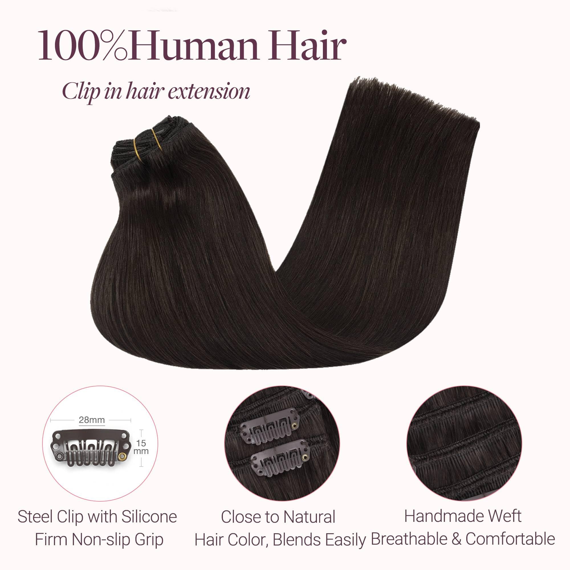 GOO GOO 18 Inch 120g 7 Pieces hair extensions set layout