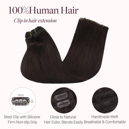GOO GOO 18 Inch 120g 7 Pieces hair extensions set layout