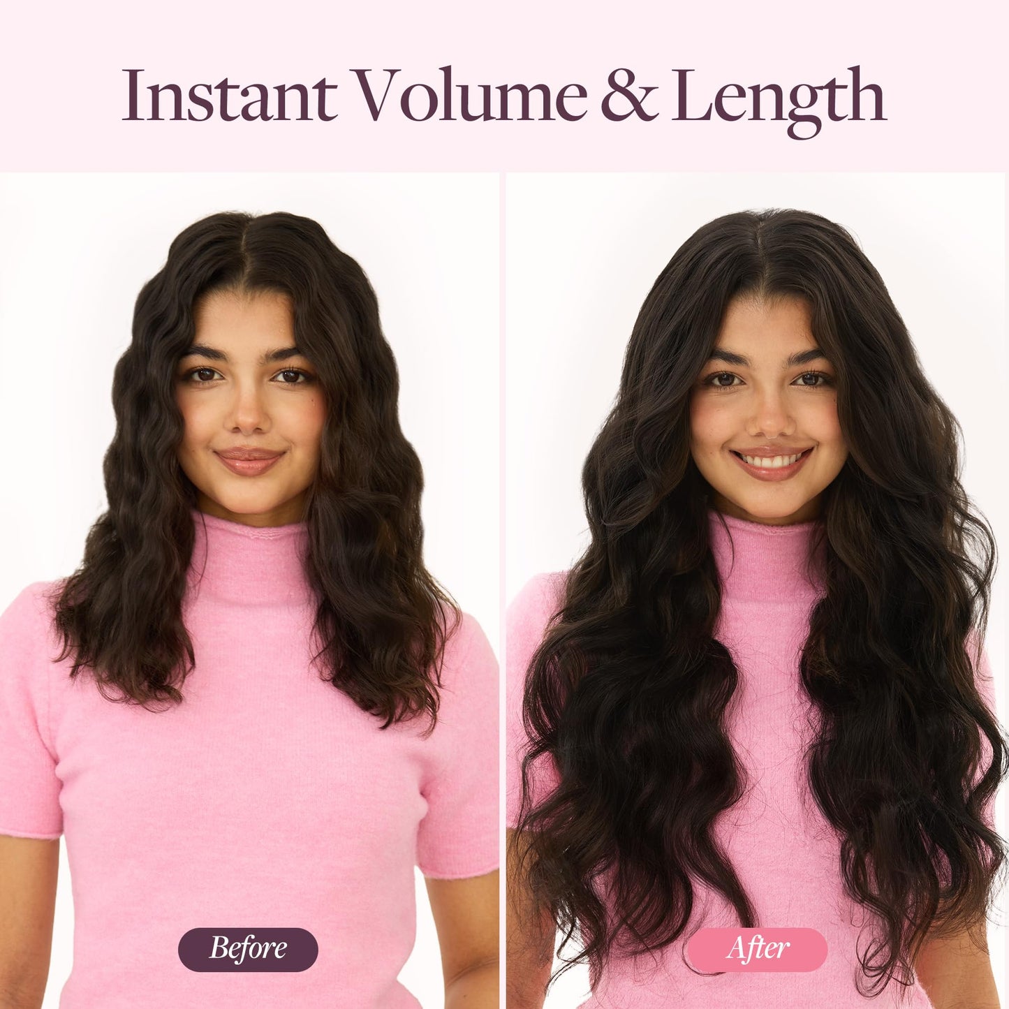 GOO GOO Clip In Hair Extensions showing secure silicone clips