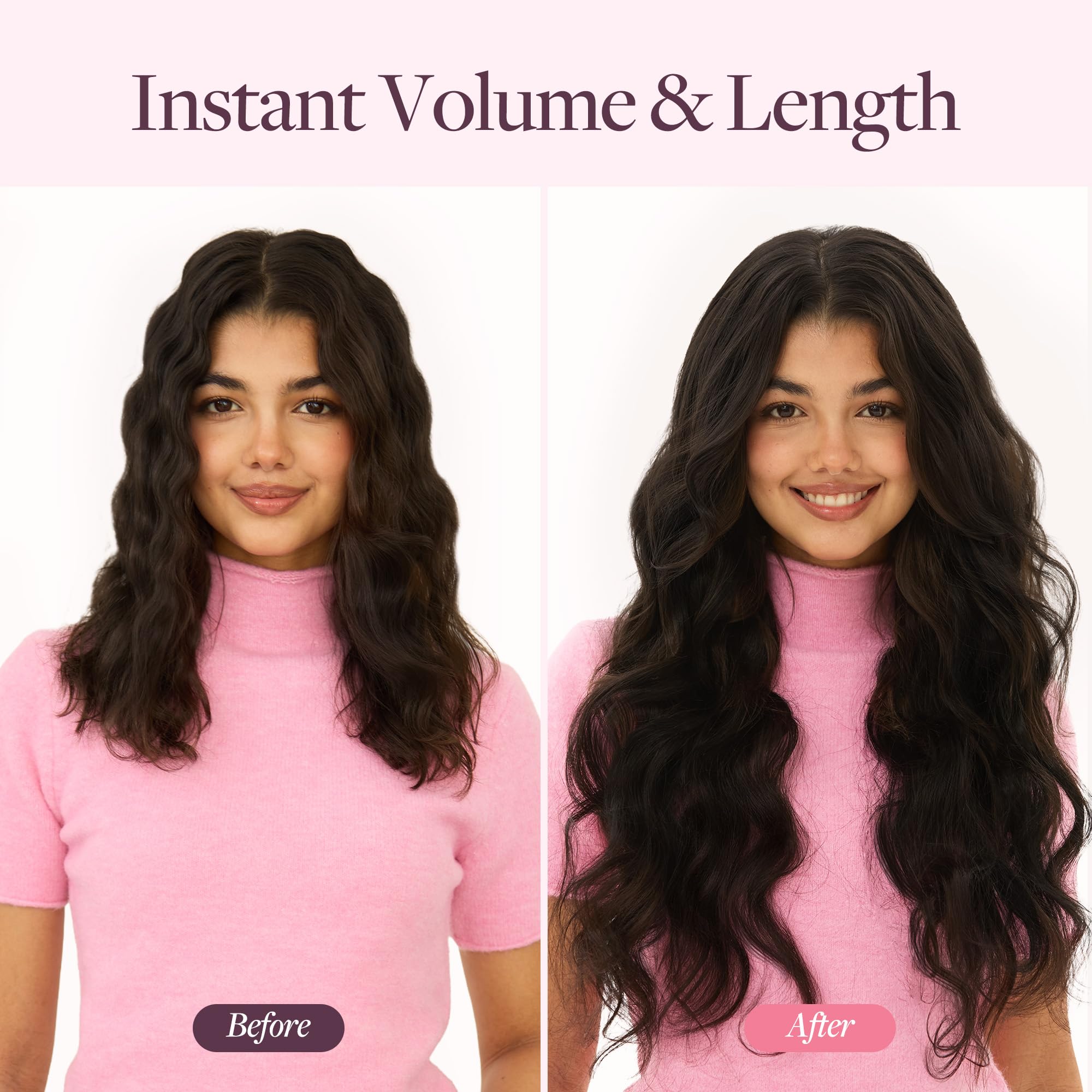 GOO GOO Clip In Hair Extensions showing secure silicone clips