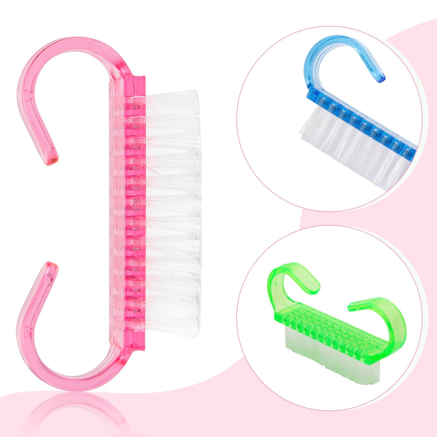 Durable nylon bristles for fingernail cleaning