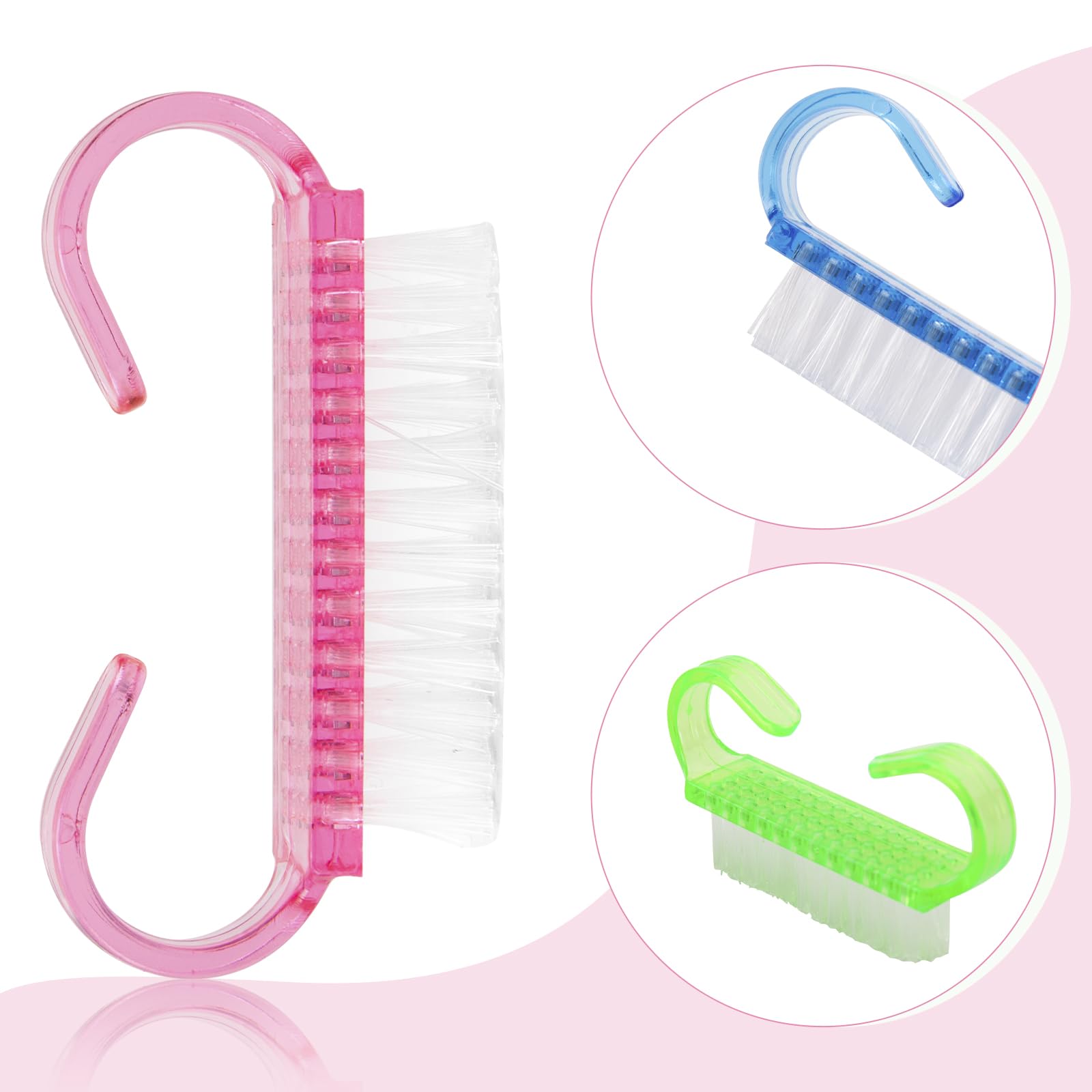Durable nylon bristles for fingernail cleaning