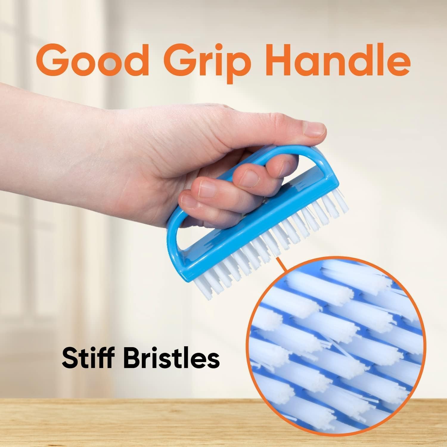 Superio multipurpose cleaning brush with handle side profile view