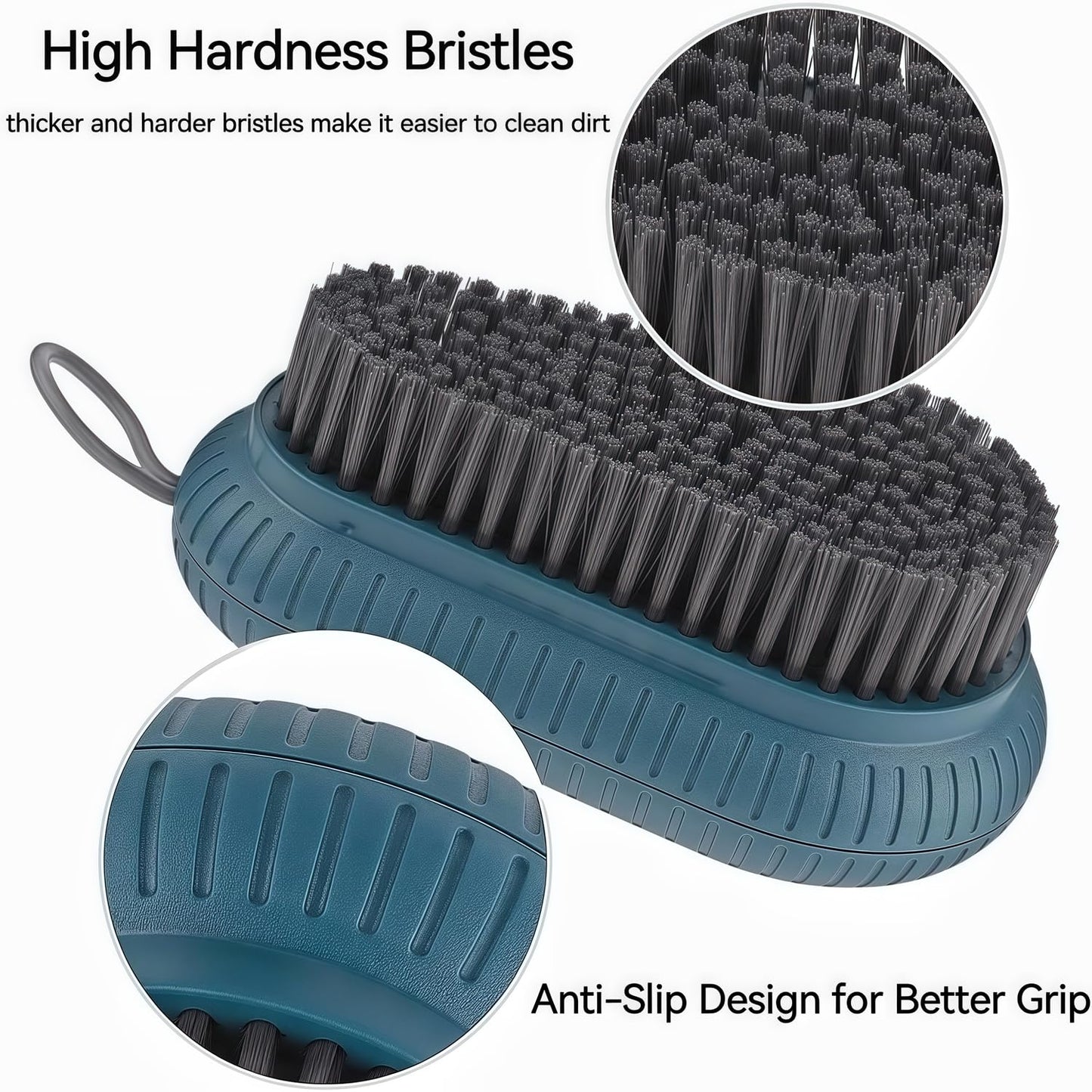 Sxmqhy fingernail scrub brush close up highlighting the non slip ribbed edges for a secure grip during deep cleaning.
