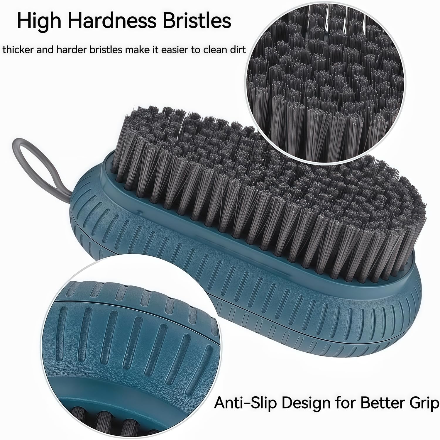 Sxmqhy fingernail scrub brush close up highlighting the non slip ribbed edges for a secure grip during deep cleaning.