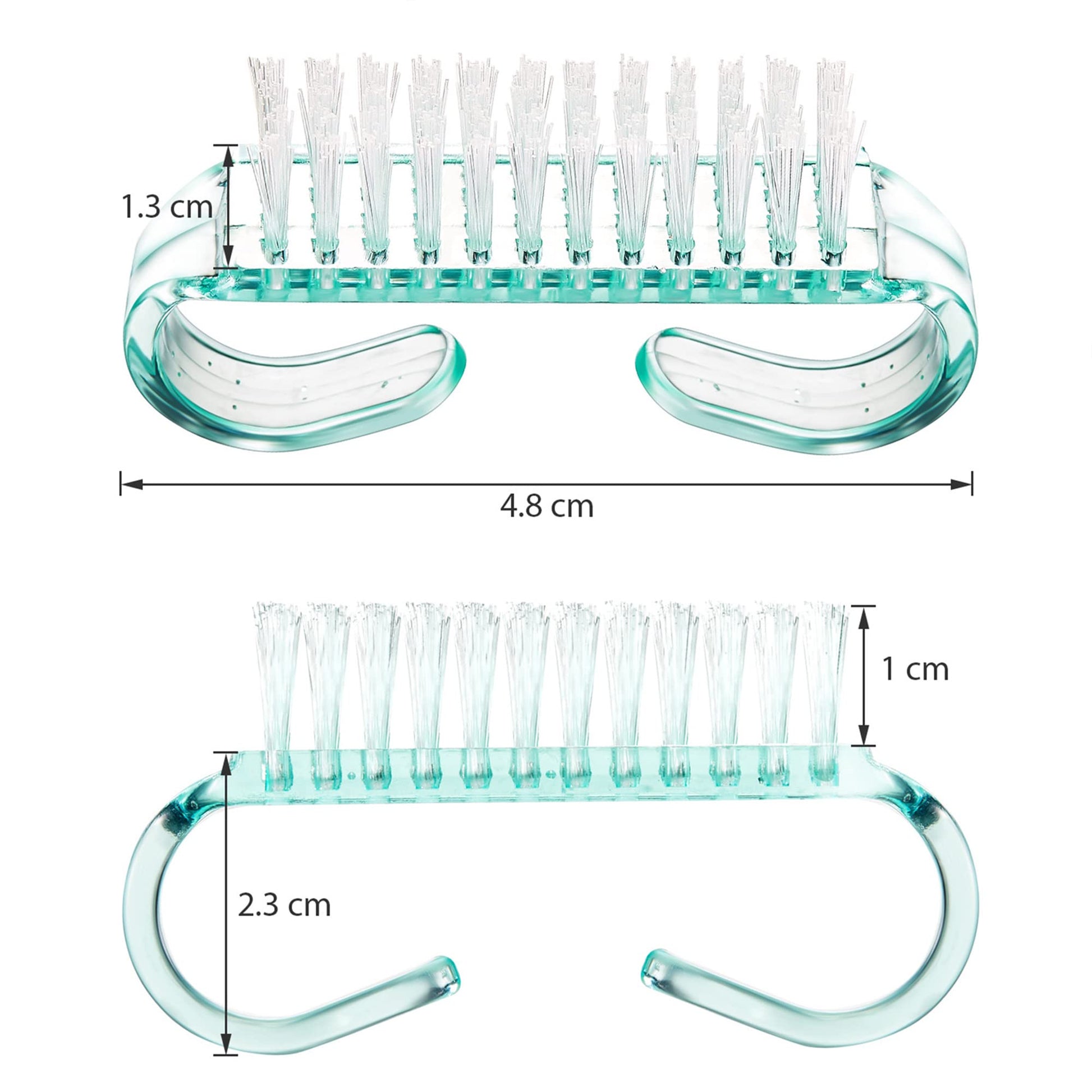 Ergonomic loop handle grip of the multicolored fingernail cleaning brush