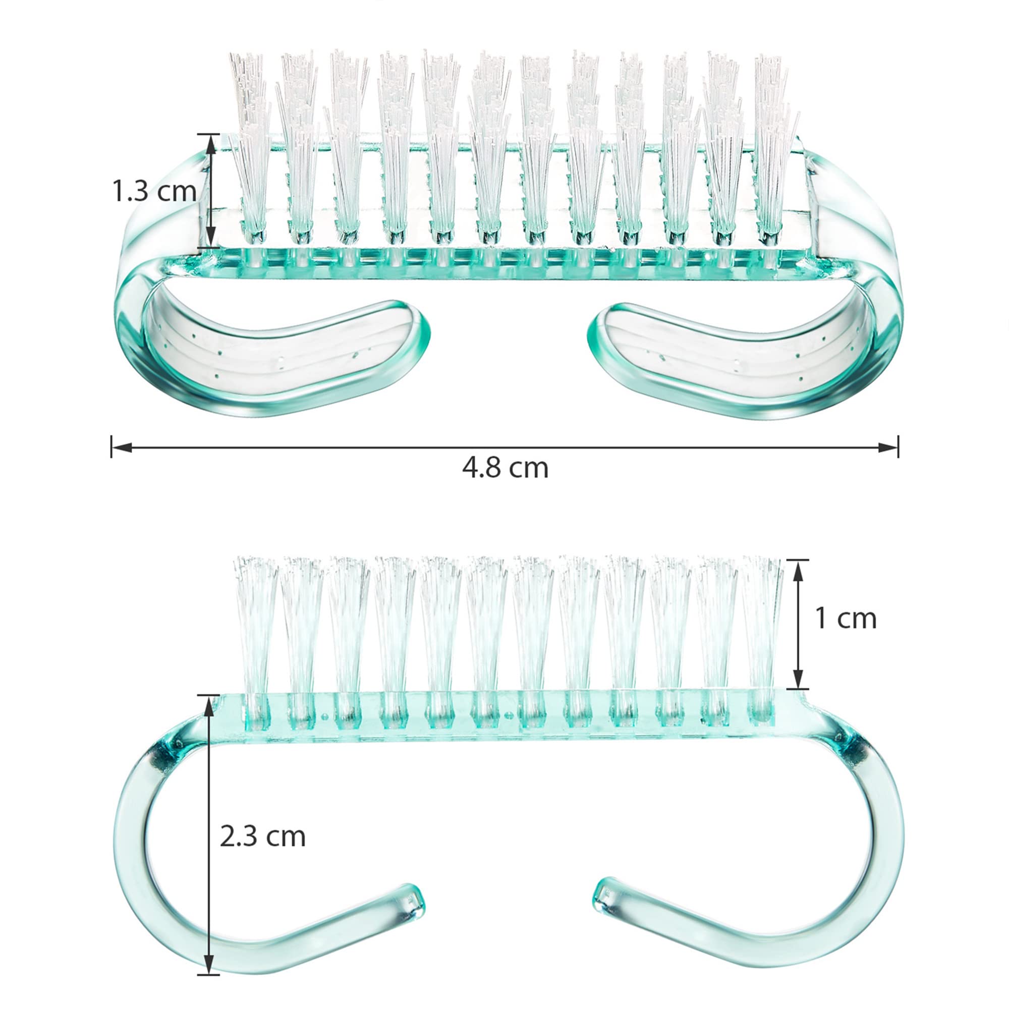Ergonomic loop handle grip of the multicolored fingernail cleaning brush