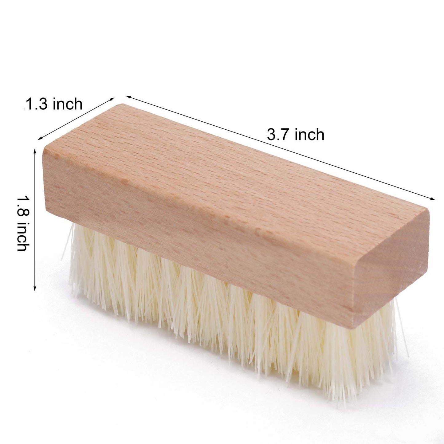 Close up of LoveBB fingernail scrub tool highlighting the flexible non slip cleaning bristles