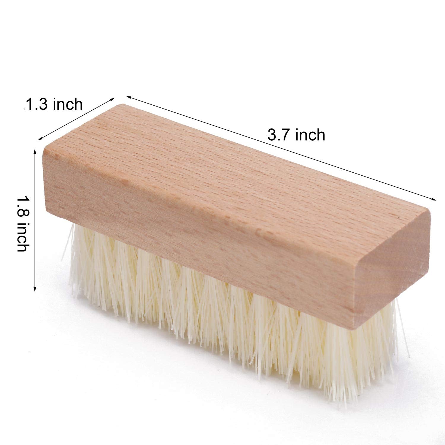 Close up of LoveBB fingernail scrub tool highlighting the flexible non slip cleaning bristles
