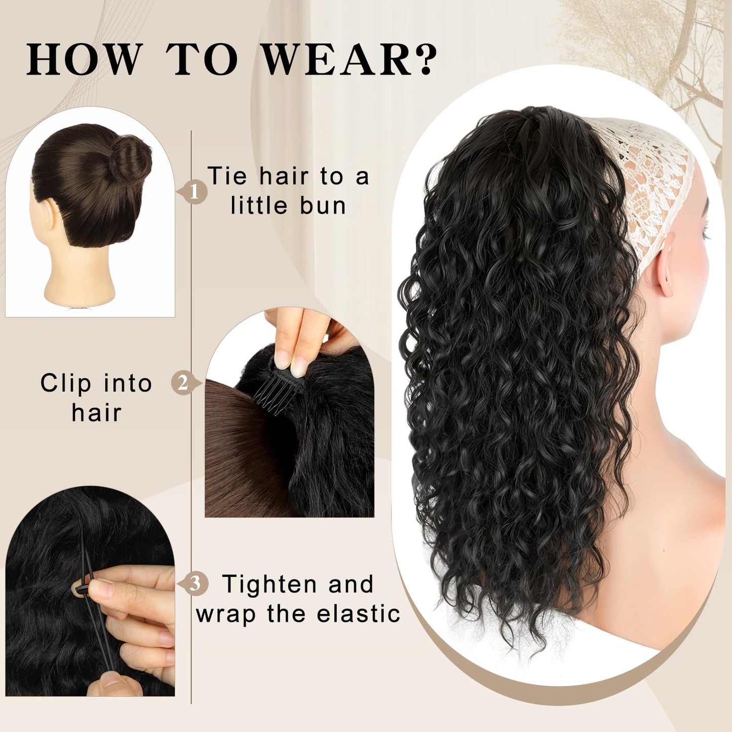 Product packaging view of the authentic SHNMIN 18 inch natural black clip in extension.