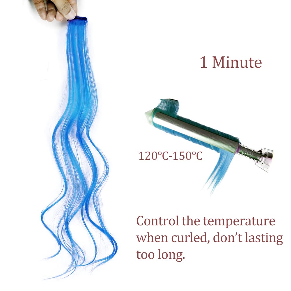 Demonstration of trimming the 22 inch colorful hair accessory to create a custom layered look.
