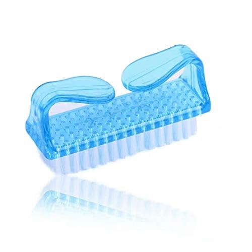Blue soft bristle kids nail cleaner tool side view