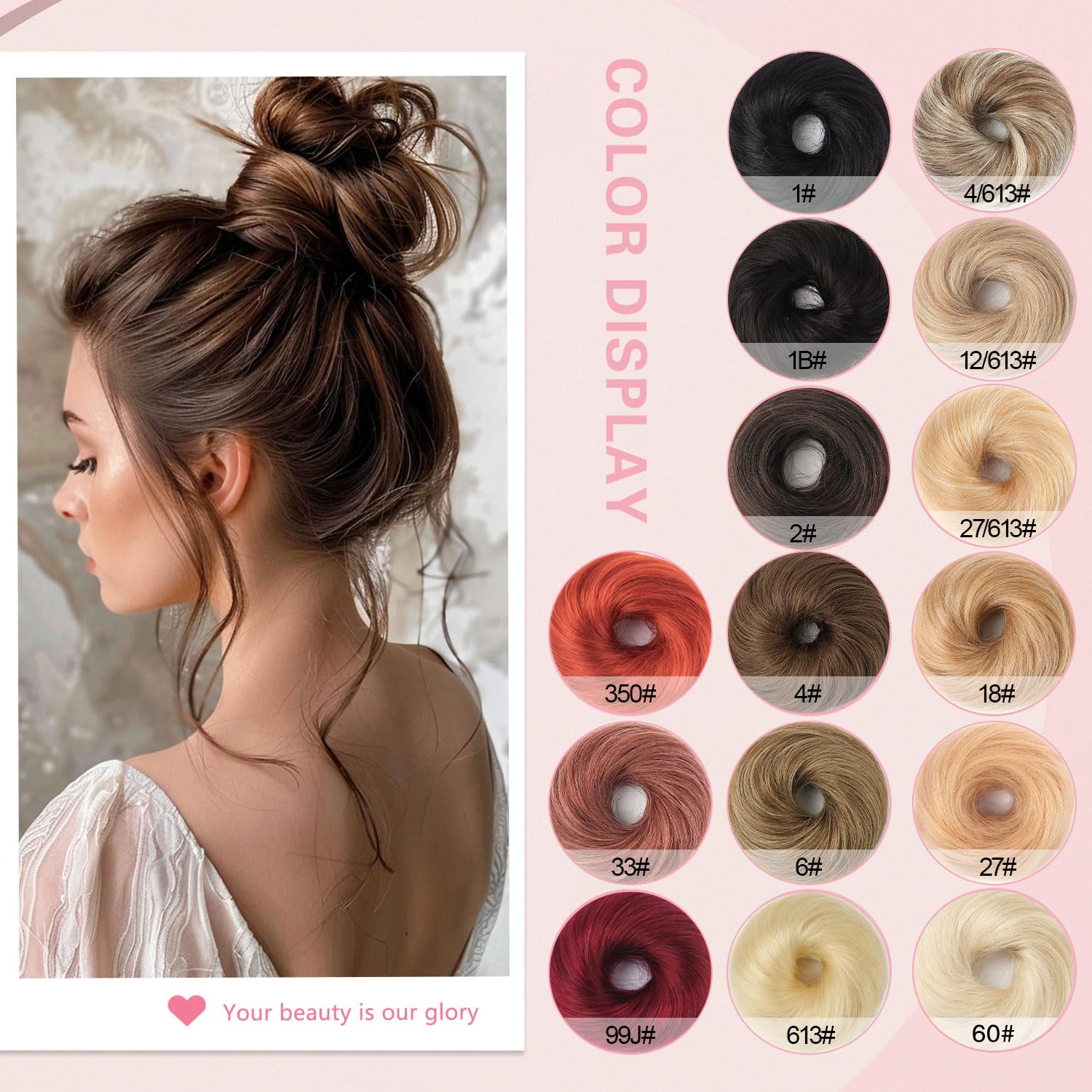 FGZJMAE stretchy elastic rubber band updo chignon detailing