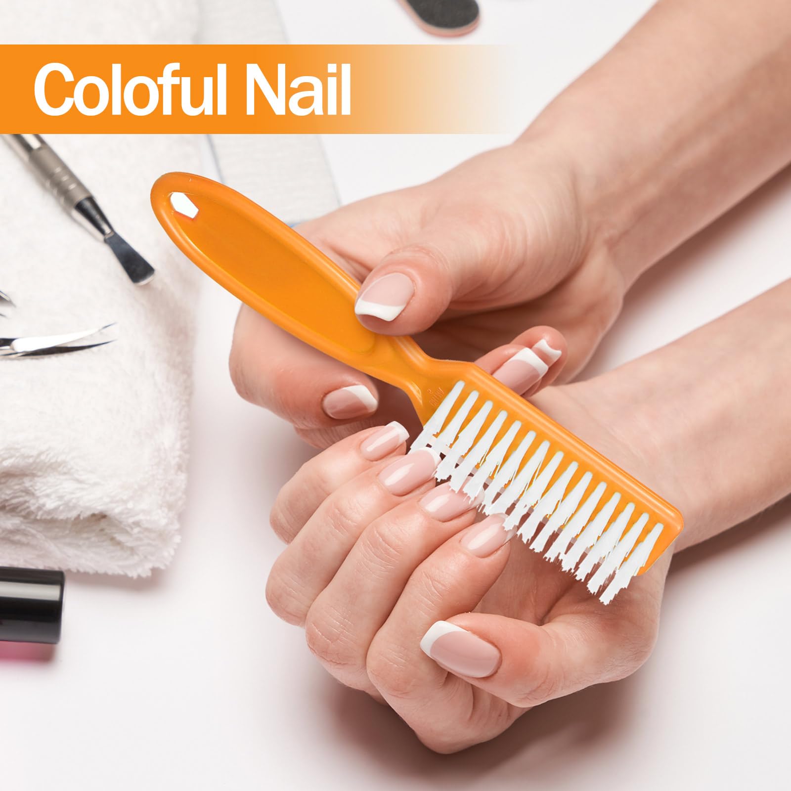 Ergonomic plastic handle design of the Mifoci nail cleaning brush for secure grip