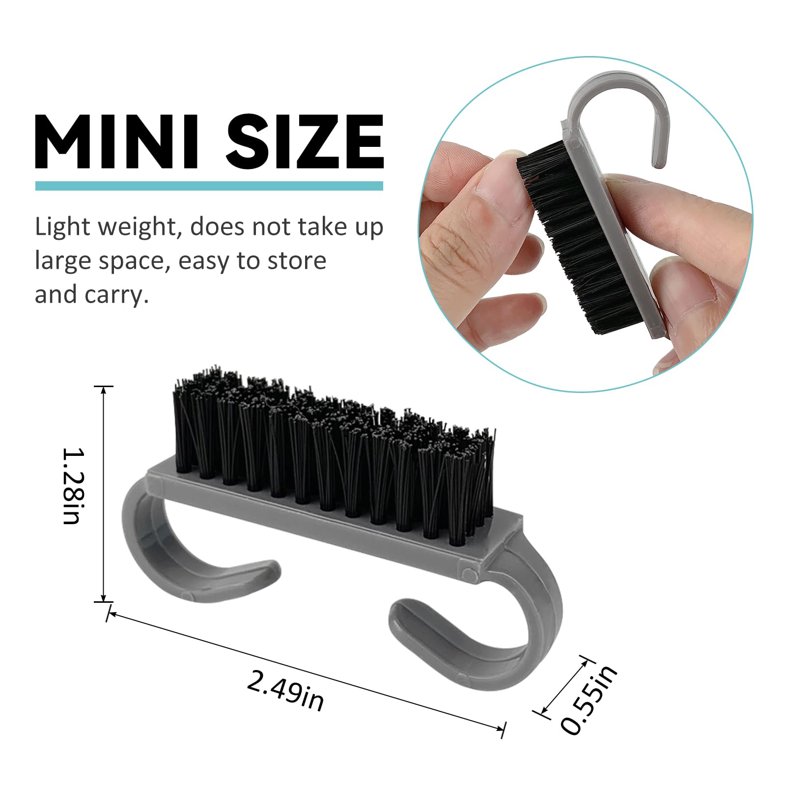 Ergonomic handle grip of Miss Hot nail cleaning brush