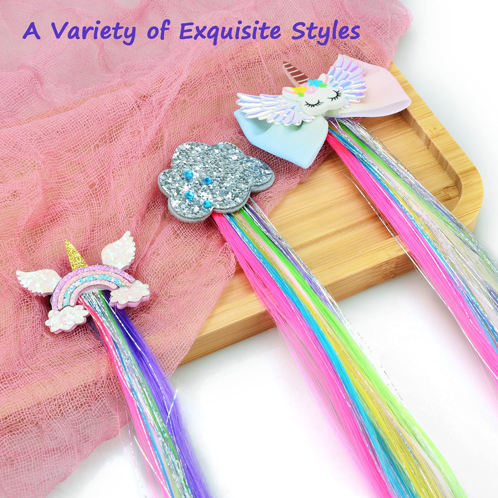 Stainless steel alligator clamp detail on Little World kids hair extension clips.
