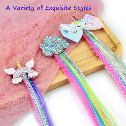Stainless steel alligator clamp detail on Little World kids hair extension clips.