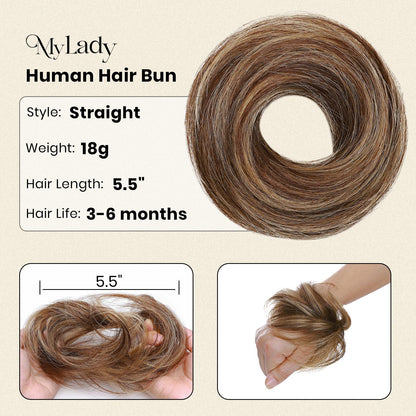 Authentic human hairpiece donut for voluminous women updo hairstyles.