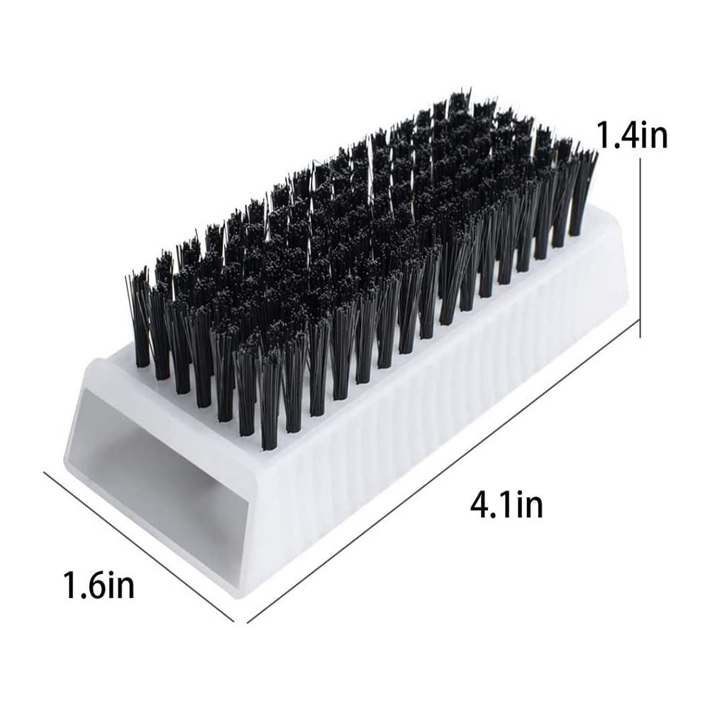 FveBzem medical hand scrubber showing the stiff black bristles designed for deep under nail cleaning