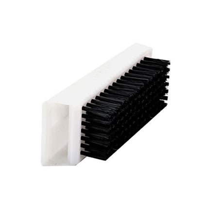 FveBzem double sided hand and nail brush side view showing the dual action bristle arrangement