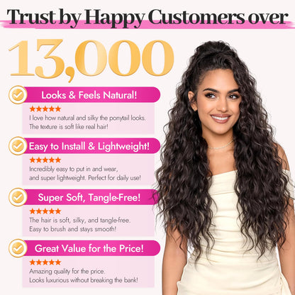 KooKaStyle heat resistant synthetic hairpiece packaging contents showing full length curls