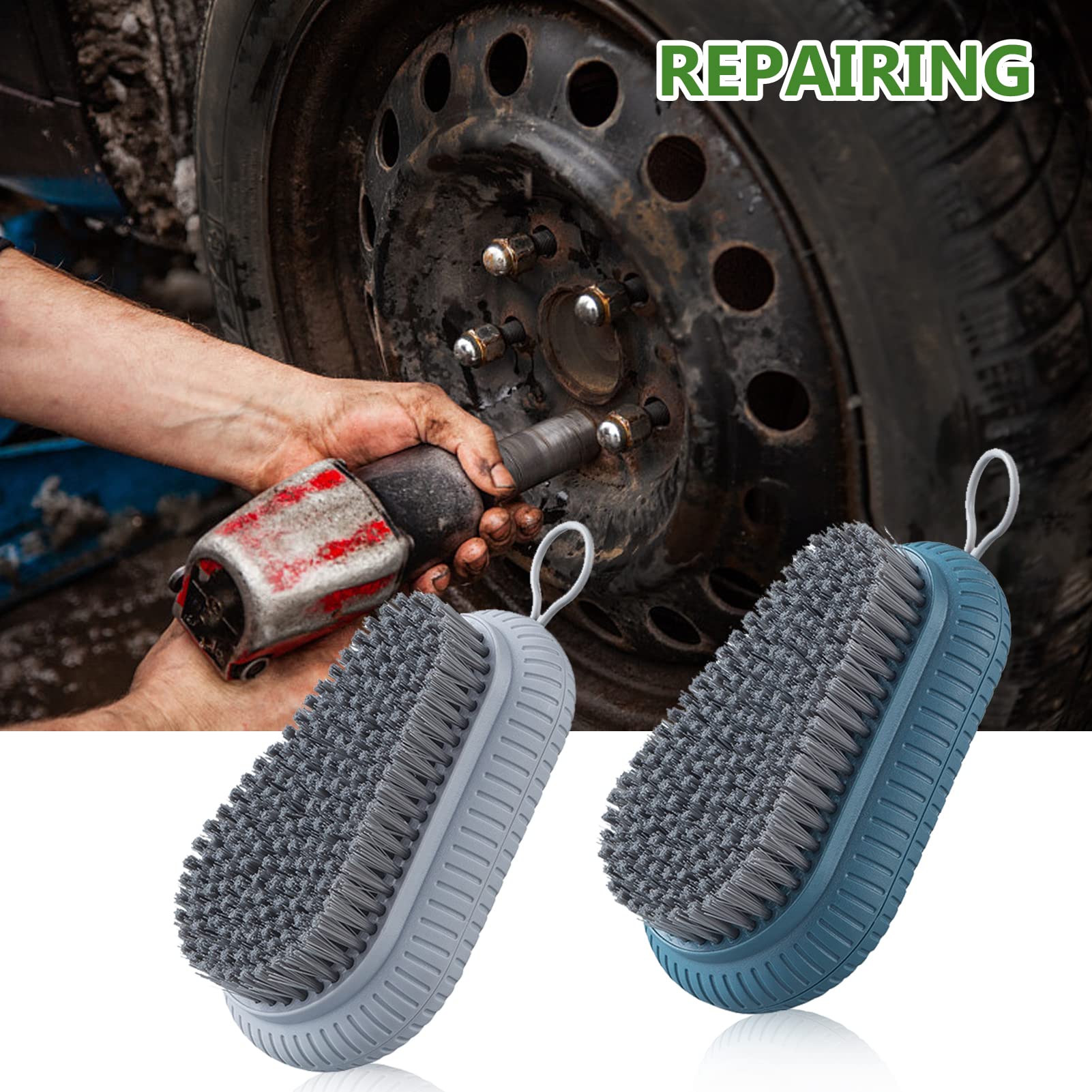 Long handle grip toenail and hand scrub brush with durable high quality bristles