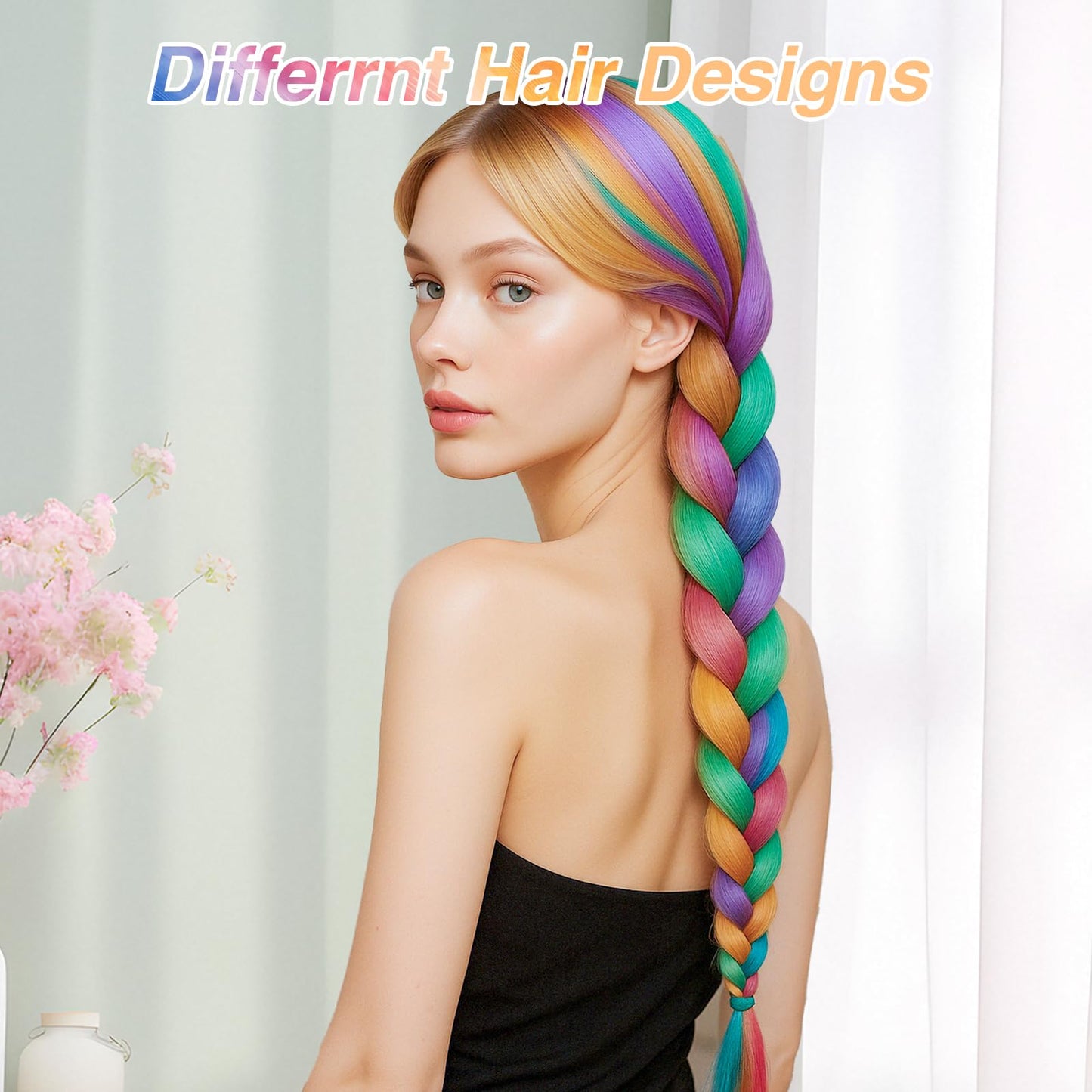 Demonstration of trimming and curling the heat resistant synthetic hairpiece safely