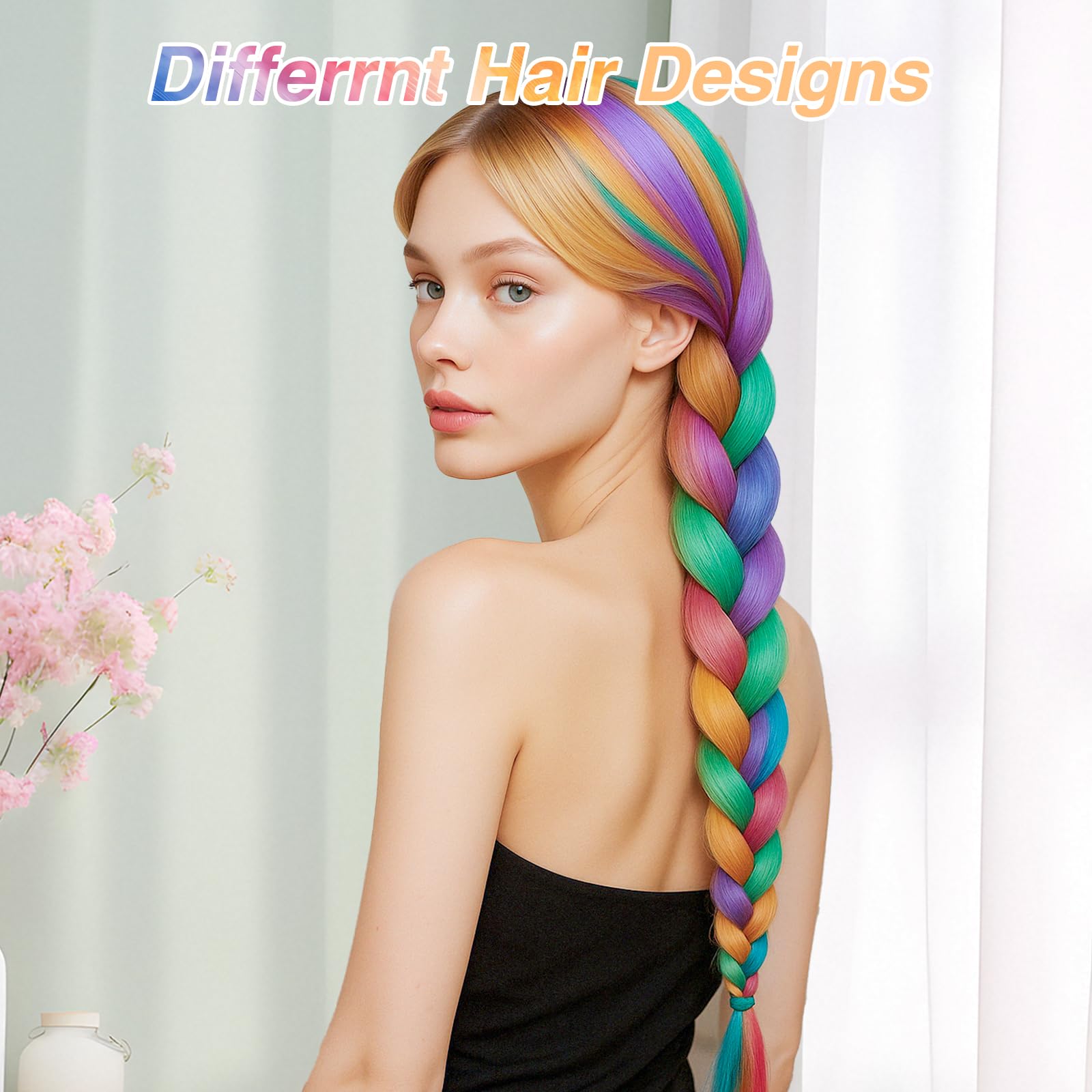 Demonstration of trimming and curling the heat resistant synthetic hairpiece safely