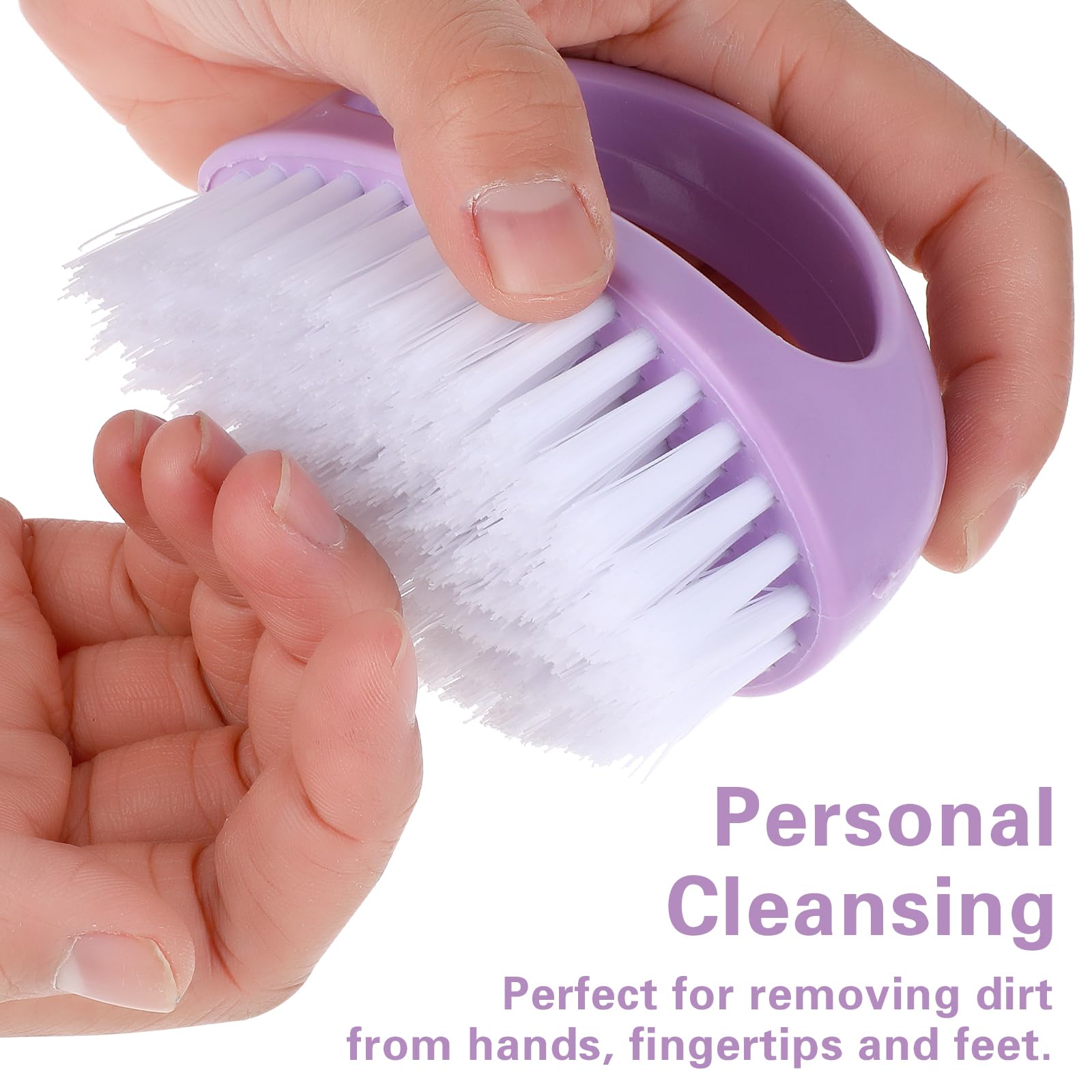 Side profile view of the premium plastic handle on the Amaxiu heavy duty hand scrubber