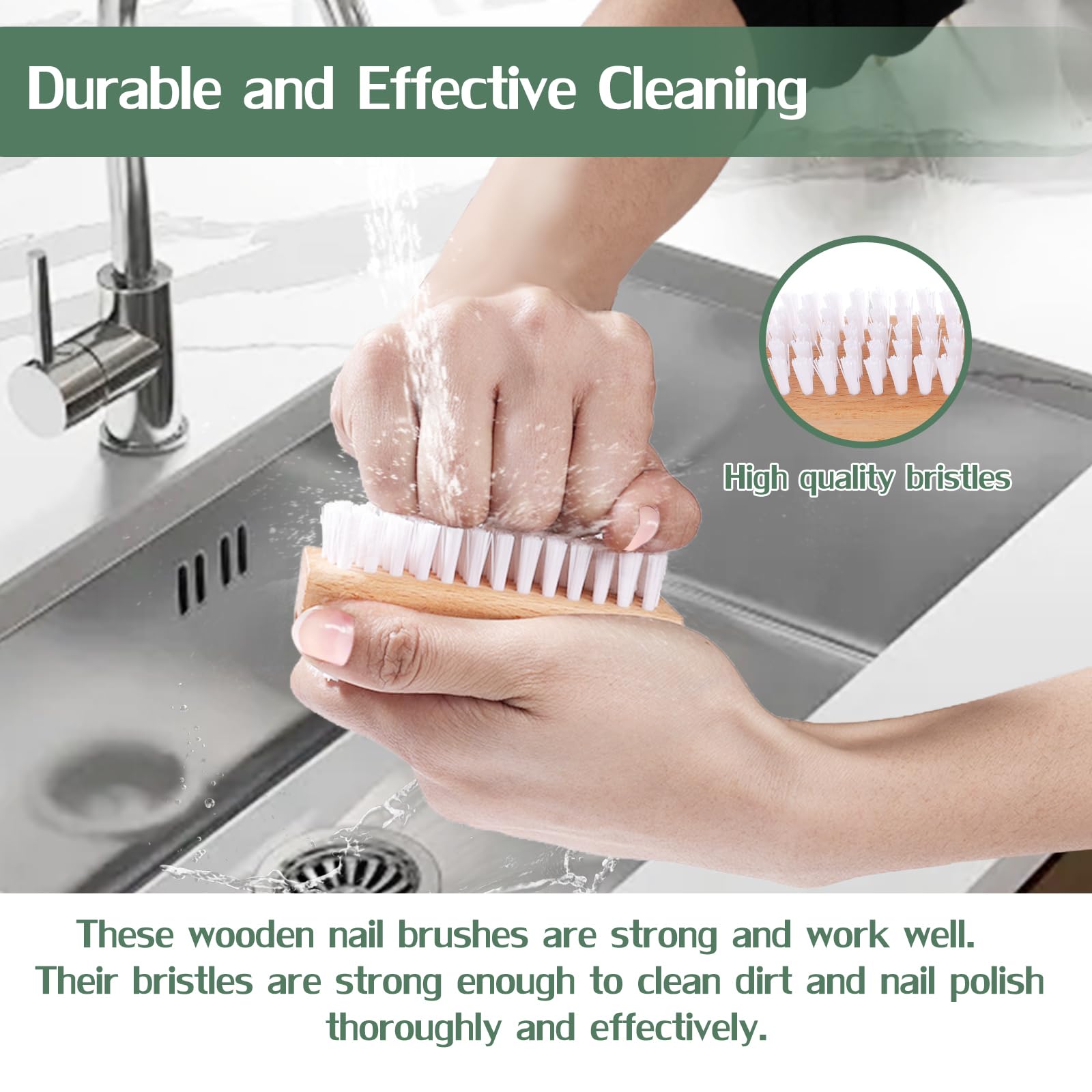 Wider side of the authentic USA imported personal care brush for washing hands and feet