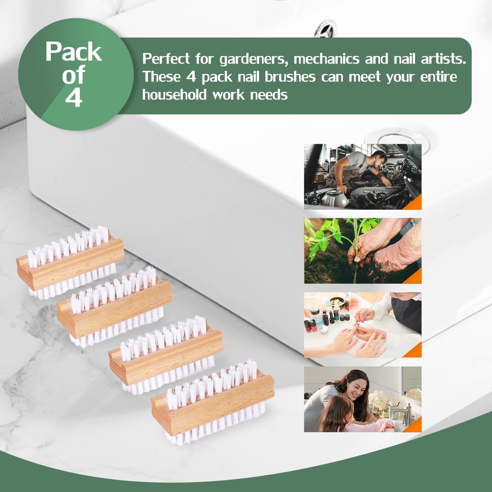 DEBETOOL heavy duty grooming scrubber showing alternative angle of the angled cleaning fibers