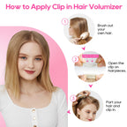 Medium blonde clip in hair volumizer for women with fine hair.
